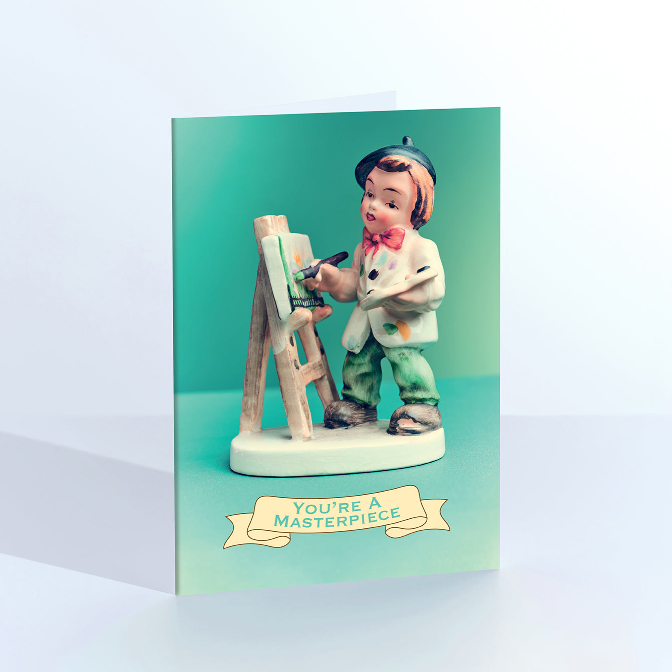 You're A Masterpiece Artist And Easel Greetings Card