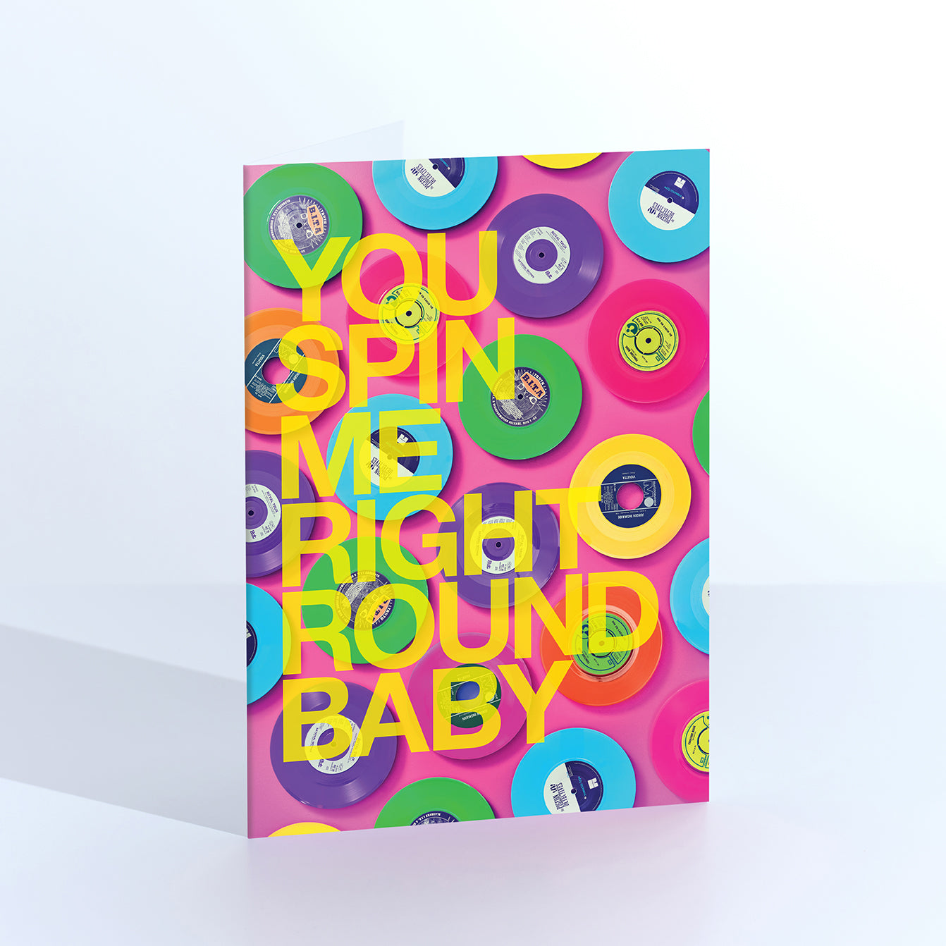 You Spin Me Round Vintage Vinyl Greetings Card