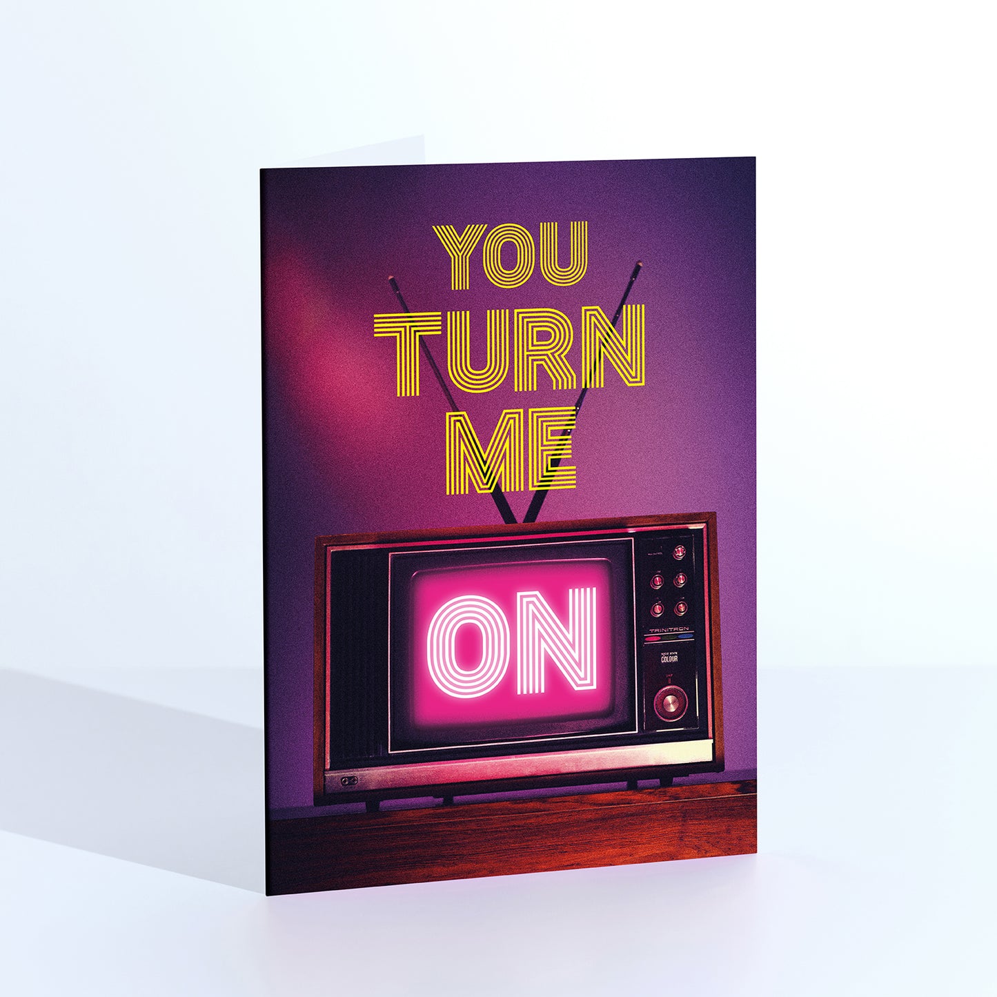 You Turn Me On  Retro TV Greetings Card