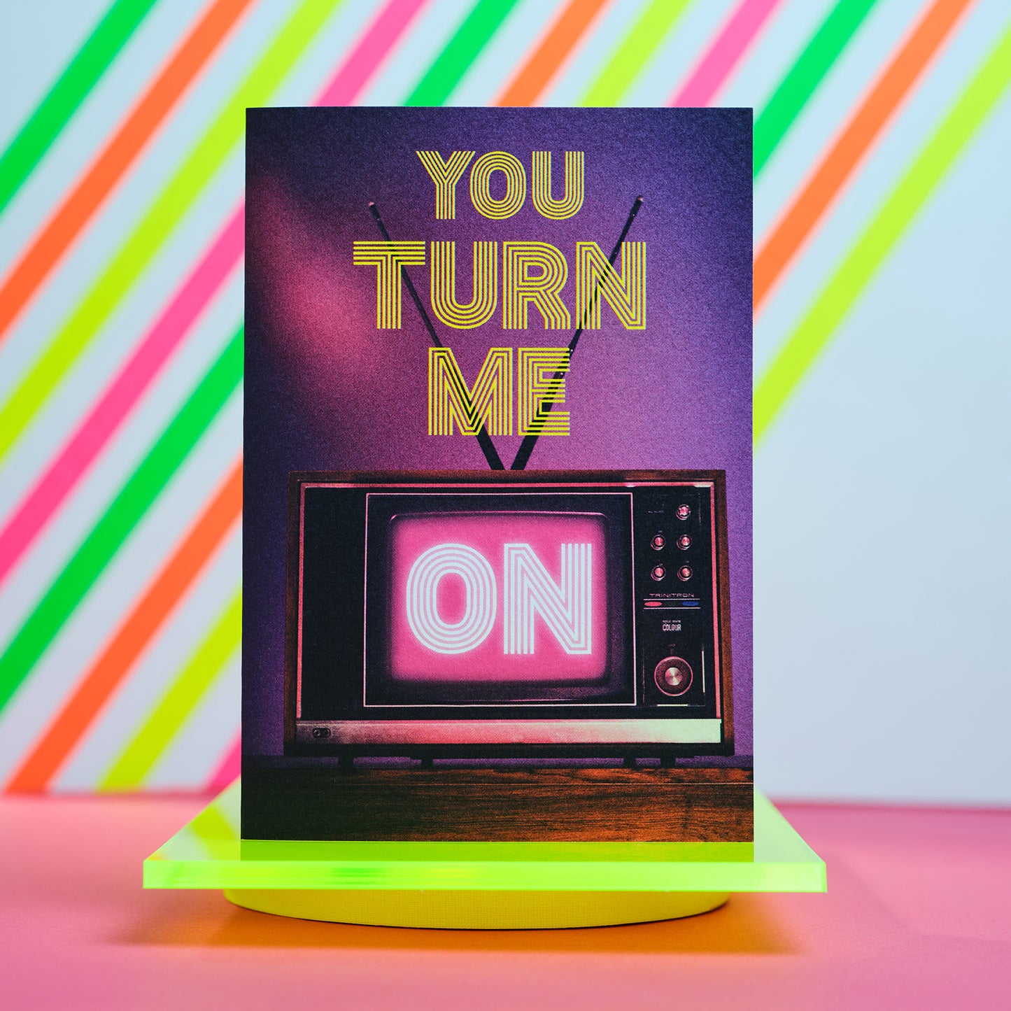 You Turn Me On  Retro TV Greetings Card